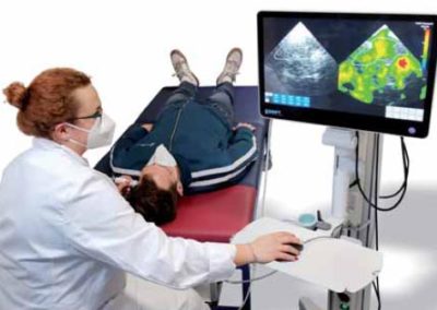 Noninvasive determination of intracranial pressure in patients by novel time-harmonic elastography