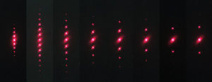 Diffraction pattern of red laser light